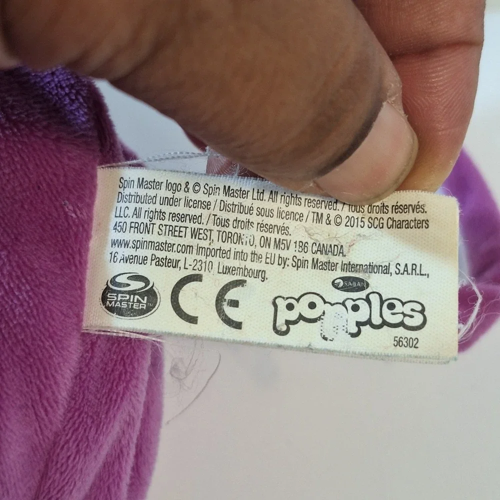 SPIN MASTER NETFLIX POPPLES YIKES PURPLE GREEN BLUE PLUSH 2015‎